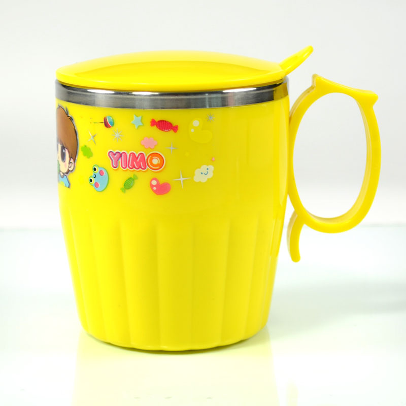 OBR Симпатична Нерѓосувачки Челик+Пластични Чаши Кафе Со Усна Млеко Кафе Чај Кригла Пиво Анти-жешка Жени Дете Чаши Како Креативен Подарок