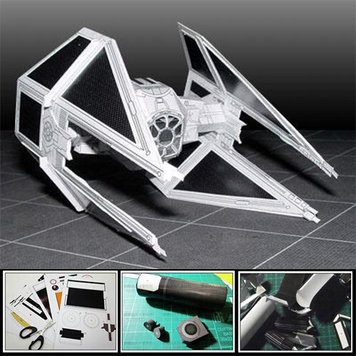 3D Хартија Модел Star Wars Борба против ТАЈ-Пресретнувачи Авион DIY рачно изработени Играчки