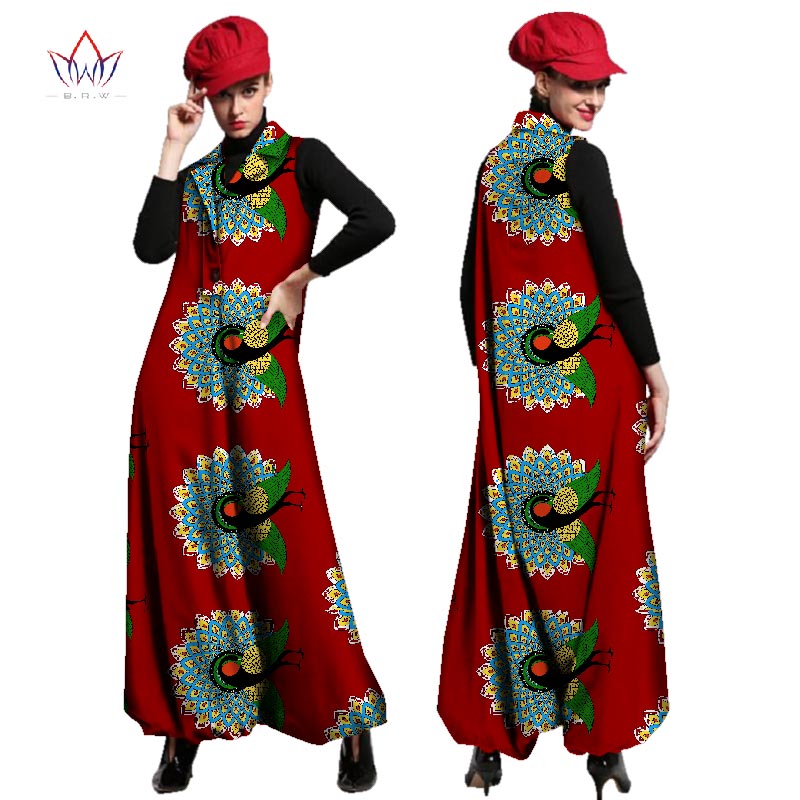Есен убава и евтини африканските жени jumpersuit со печатење жените африкански облека dashiki панталони лабава плус големина ниту еден WY2443