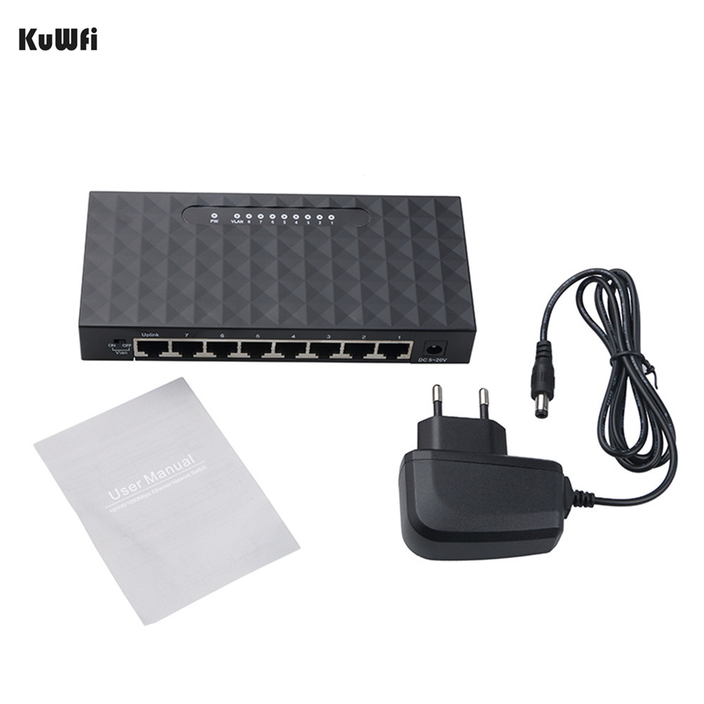 Десктоп Префрлување со Голема Брзина Smart Gigabit 8 Портен Switch 10/100/1000 Gigabit Ethernet Мрежа Switcher Lan Центар