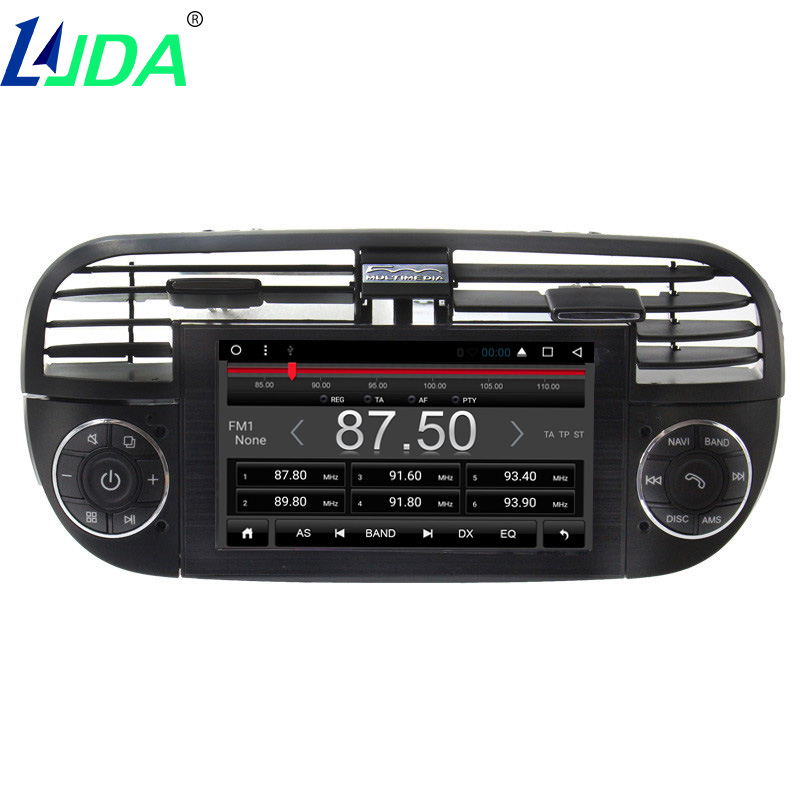 LJDA Андроид 6.0 Автомобил DVD Плеер За FIAT 500 WIFI Аудио Стерео Bluetooth USB Мултимедијални Воланот Контрола GPS Навигација