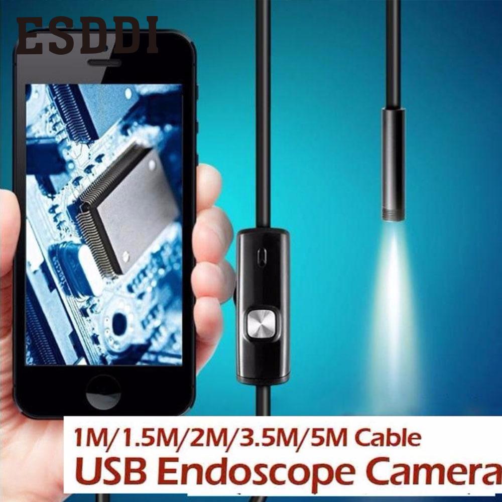 2018 Нови 1/1.5/2/3.5/5M 7MM Андроид Endoscope Инспекција USB Borescope LED Цевка Змија Камера Змија Инспекција Цевка Цевка Подарок