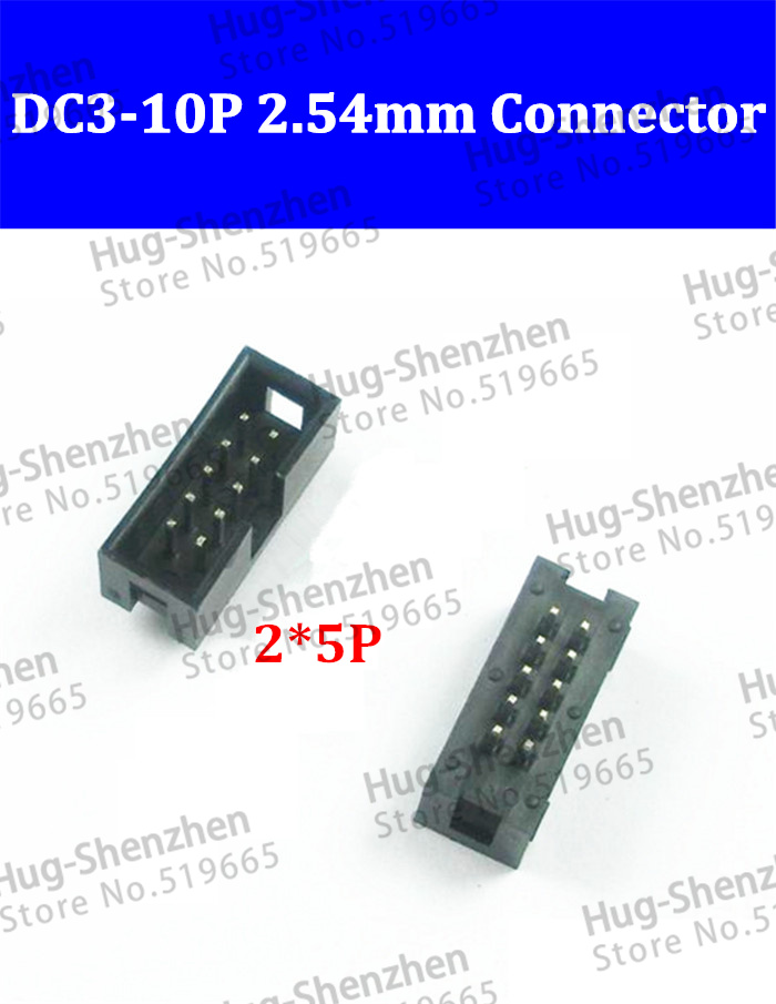 100pcs/многу DC3-10P JTAG ISP приклучок директно на IDC Кутија заглавија конектор 10Pins 2x5 2.54 mm Теренот Кутија заглавија