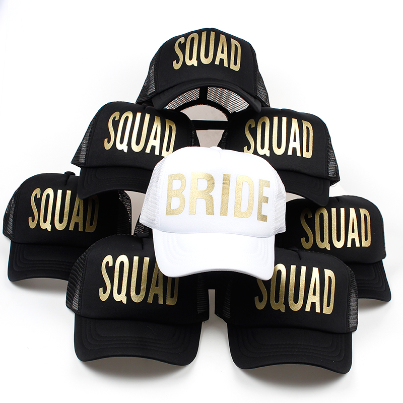 2018 топла продажба унисекс невестата тим печатење бејзбол капа со мрежа snapback капа за свадба партија жените секојдневен