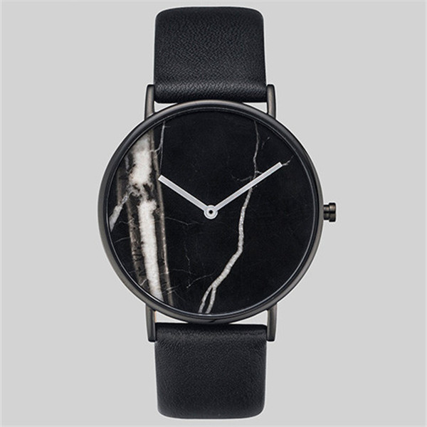 2018 Мода обичните креативни мермер линии кварц мажите часовници, кожа часовник sport машки рачни часовници relogio masculino