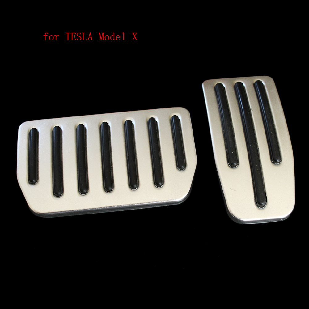3pcs Алуминиум Педалот за гас Нога Остатокот Модифицирани Педалата Подлога за TESLA Model X Автомобил Стил Декорација