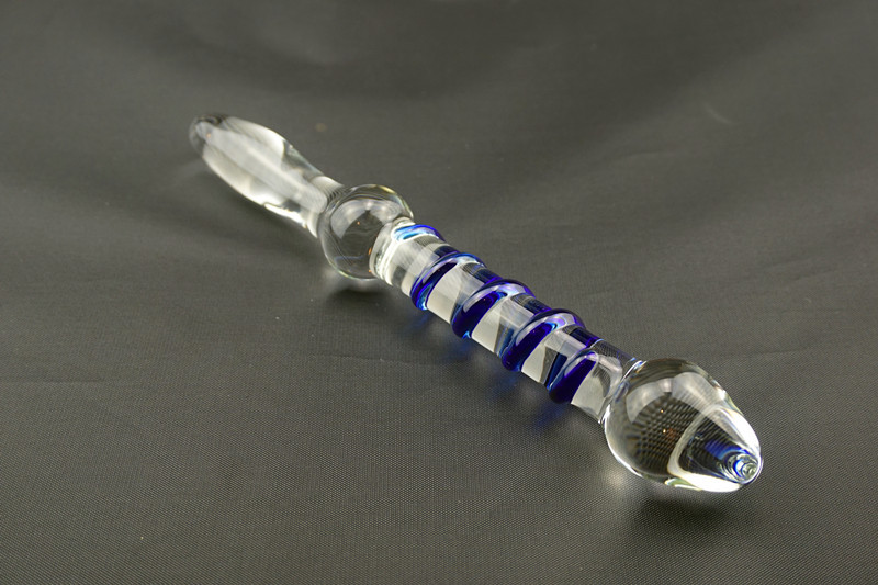 долго Големи двојно крајот Pyrex пенисот стакло дилдо голема кристал анален plug секс играчки за лезбејка 018