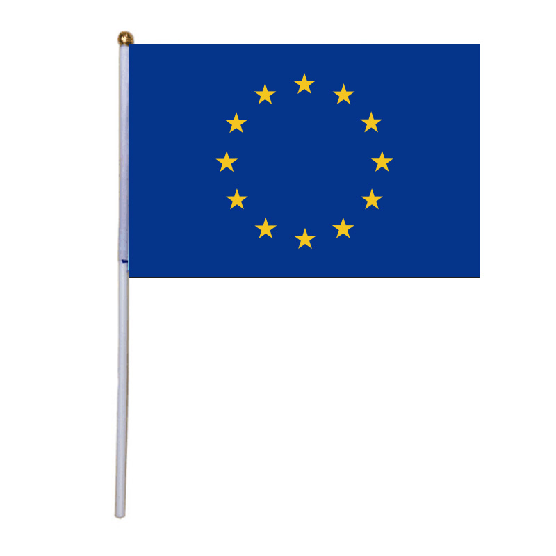 бесплатен превозот xvggdg 100pcs 14 * 21cm рака мавтајќи ЕУ знамето на големо ЕВРОПА УНИЈА МАЛ Знаме