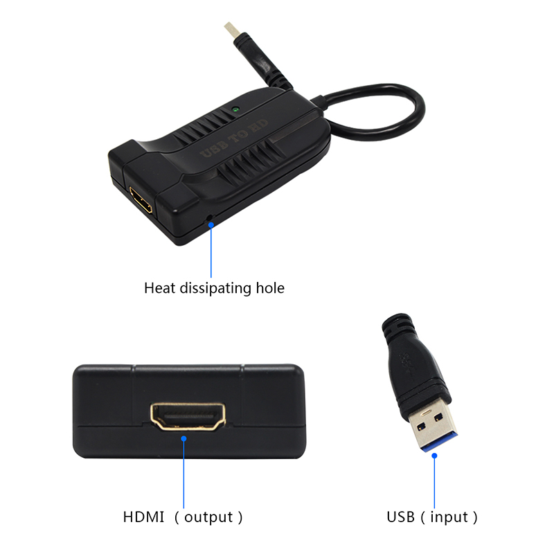 USB 3.0 да HDMI Конвертор USB3.Од 0 до HDMI Графички Адаптер Мулти Екранот Кабелот за PC Лаптоп Проектор HDTV HD 1080P