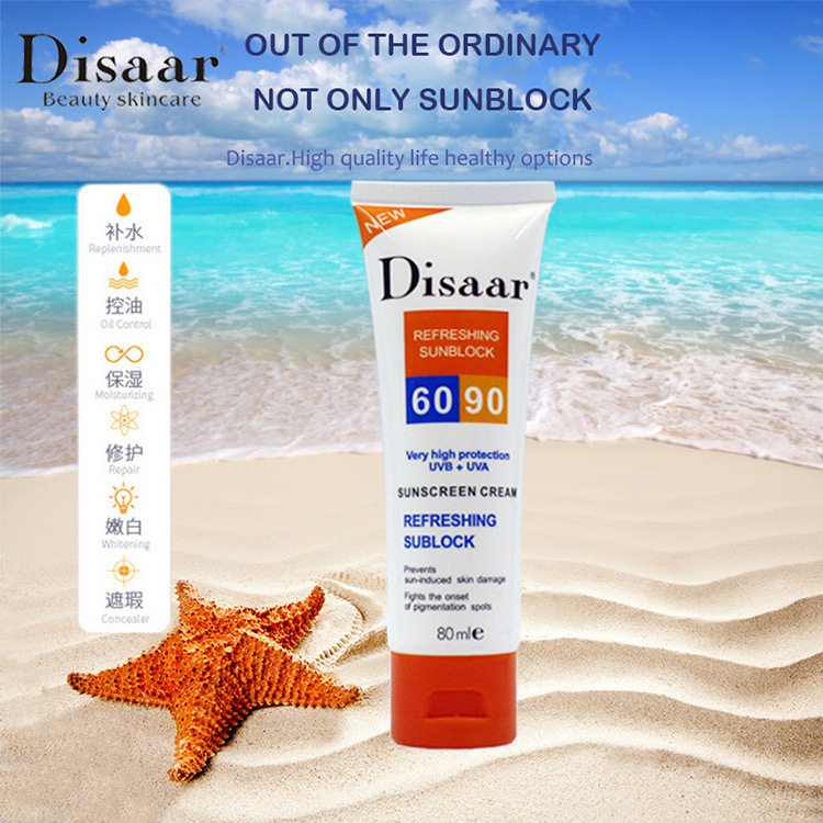 Disaar Сончање Крем Spf 90 ++ Навлажнувачки Кожата Заштита Sunblock 80g Лицето за Нега на Спречува Оштетување на Кожата,