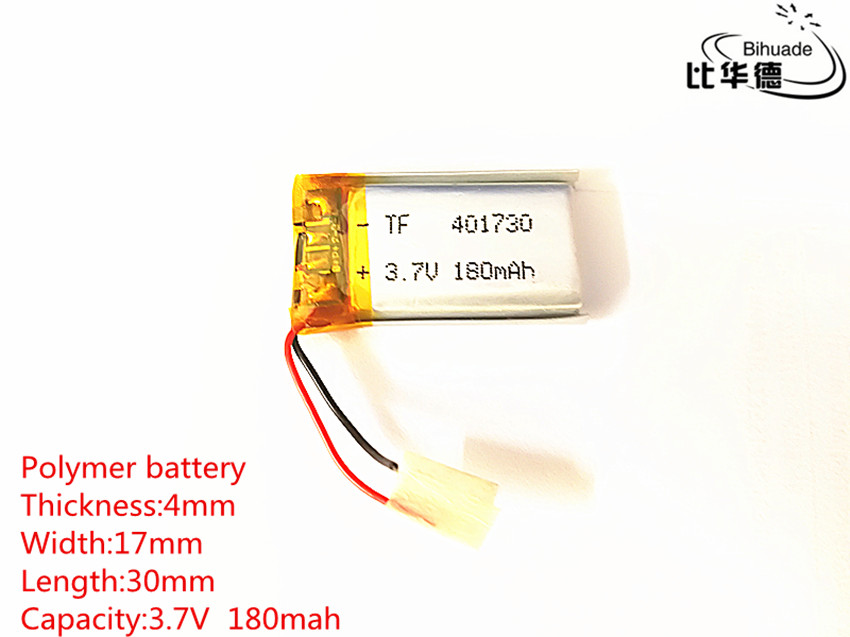 1pcs 3.7 V,180mAH,401730 PLIB; полимер литиум јонска / Li-ion батерија за GPS,mp3,mp4,mp5,двд,bluetooth,модел играчка мобилни bluetooth