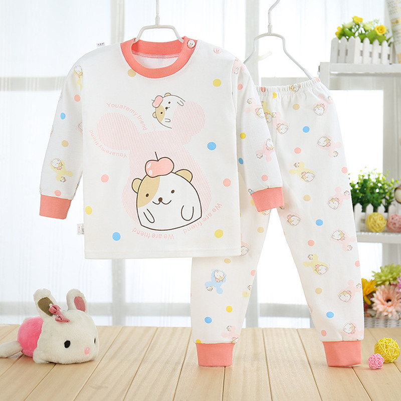 Pijamas Деца Pijama поставува Памук, pyjamas деца Бебе момче девојка печатење Пижами tshirt+панталони облека поставите sleepwear рамо отворање