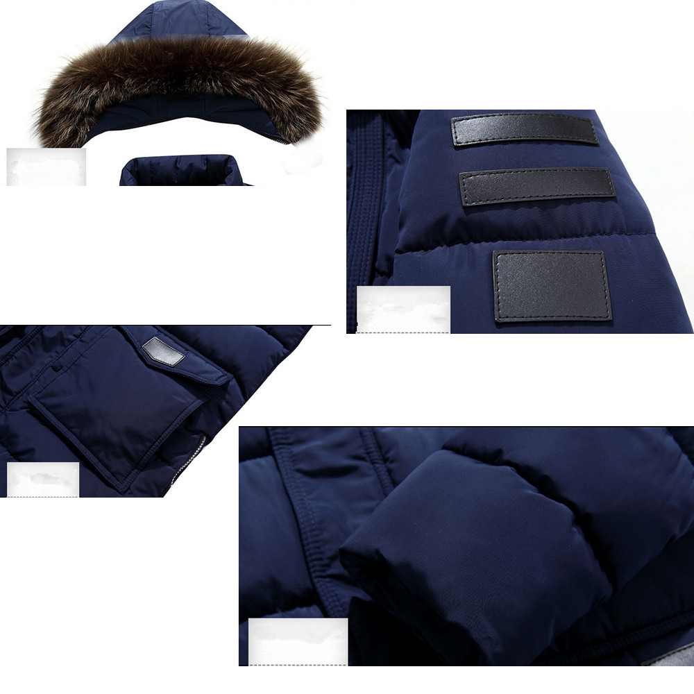 М-3XL Зима Мажите Надолу Памучна Јакна Зимско Палто Мода Raccoon Крзно Јака Солидна Долго Паркови Машки Плус Големина Outwear 2017 Нови