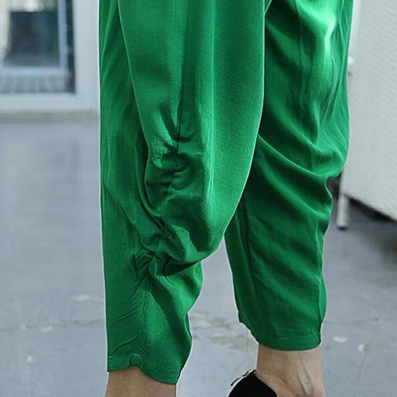 2017 нова мода печатени жените панталони плус големина лабава секојдневен еластична висок појас широк нога танц harem