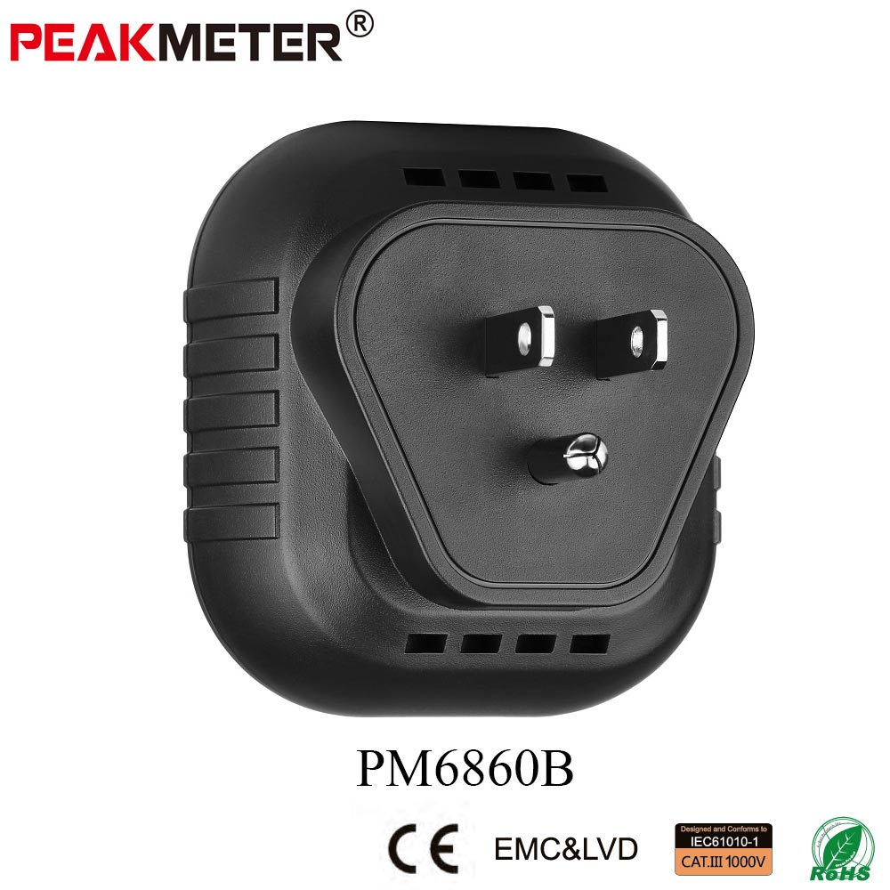 Службен PEAKMETER PM6860 серија Штекер Тестер 110v/220V Автоматско електрична енергија дијагностички тестер детектор