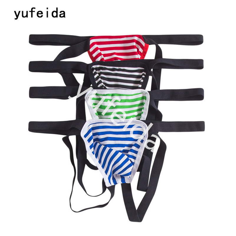 YUFEIDA трговија на Големо 4PCS 95% Памук Машки Men ' s Underwear Секси Кратко Бикини G-string Камшик Шорцеви Егзотични Jocks Гаќи Мажите Камшик