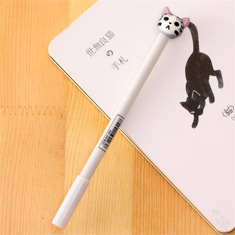4pcs/ многу Црна Гел Пенкала Симпатична Мачка Деца Пишување За на Училиште, Канцеларија Креативни Животинско Kawaii корејски