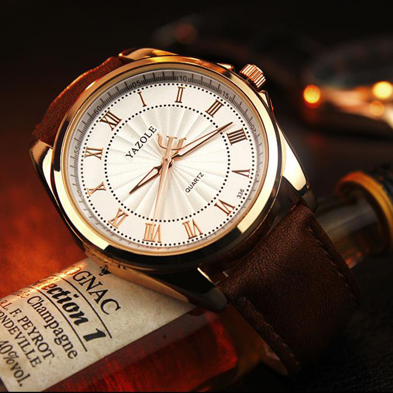 YAZOLE Прозрачна Мажите се Види Луксузно Врвот Бренд бизнис Машки Часовник Кварц рачен часовник Слободно време за Мода Кожа Кварц-Види Relogios