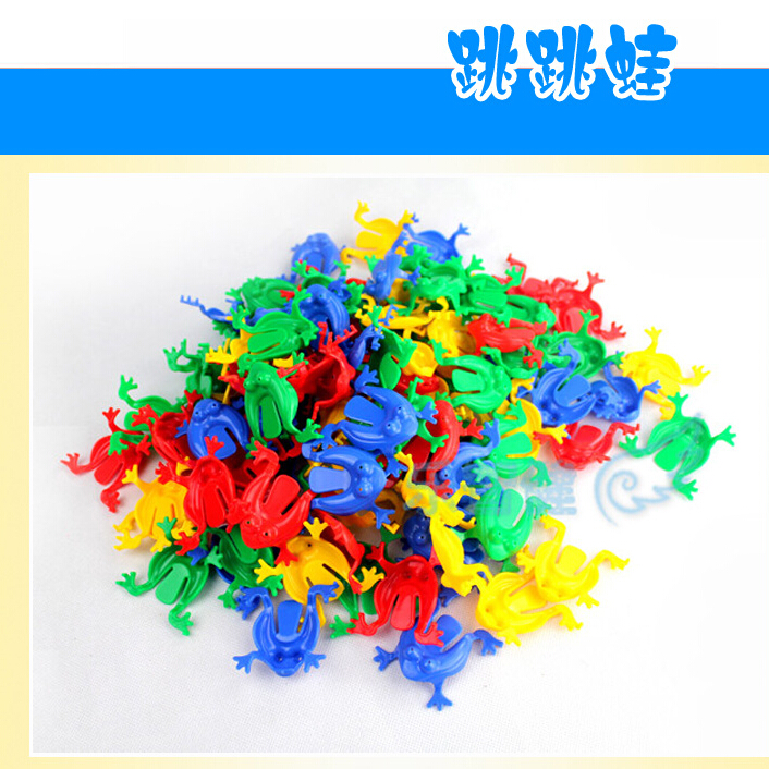 JingQi пластична играчка на бебето роденденски подарок шарени скок жаби форма DIY смешно мини модел образовни десктоп