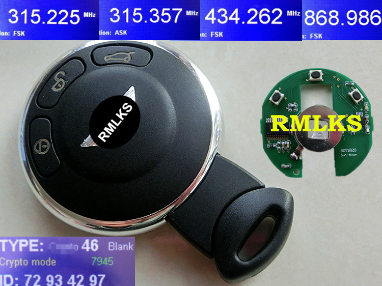 RMLKS Smart Далечинскиот Клуч Keyless Entry Контрола CAS Системот 315MHZ 433MHZ 868 Mhz ID46 PCF7945 Чип Неисечени Сечилото