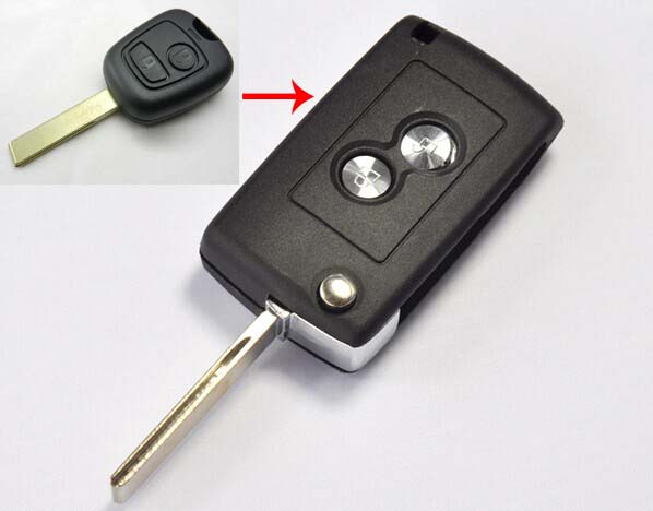 2 копчиња модифицирани filp виткање далечинскиот клуч школка Случај за Peugeot 307 HU83 Ножот со Ритам +Бесплатен Превозот