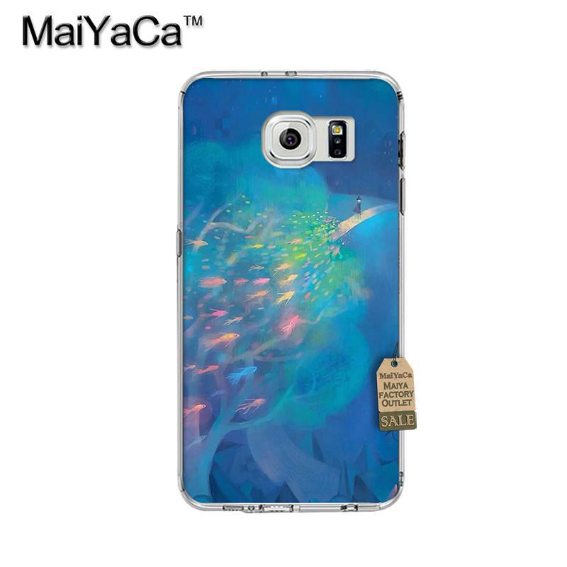 MaiYaCa Флуоресценција риба игра вода Транспарентен TPU Мека Телефон Случај Додатоци Покритие За Samsung s4 s5 s6 s6