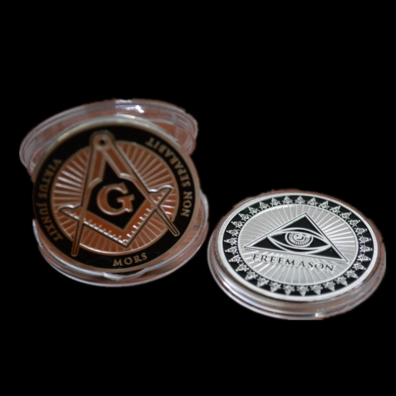 50 компјутери На Freemason сребро позлатен 1 мл 40 mm сосема нов сувенири монета