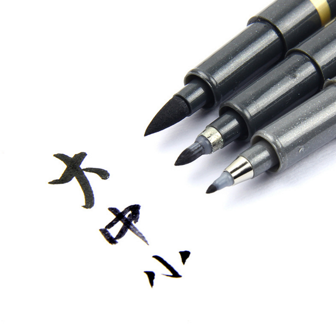 3Pcs/многу Убави Кинески Јапонски Calligraphy Пенкало Мулти Функција Уметност Маркер Пенкало Канцеларија Училиште Пишување