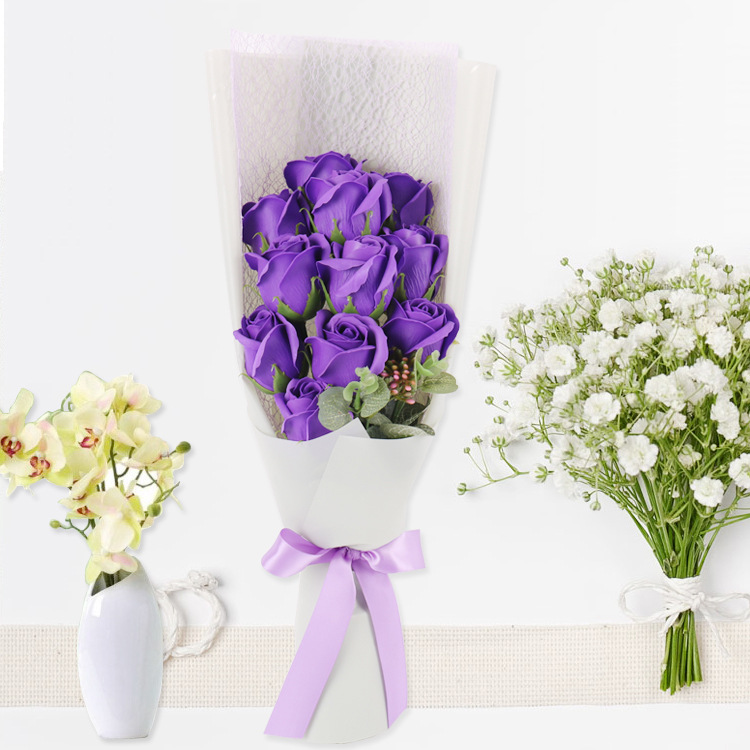 Рачно изработени 11 рози цвет букет Подароци кутија за сапун од кикирики роденден на Денот на Вљубените Ден на Мајката