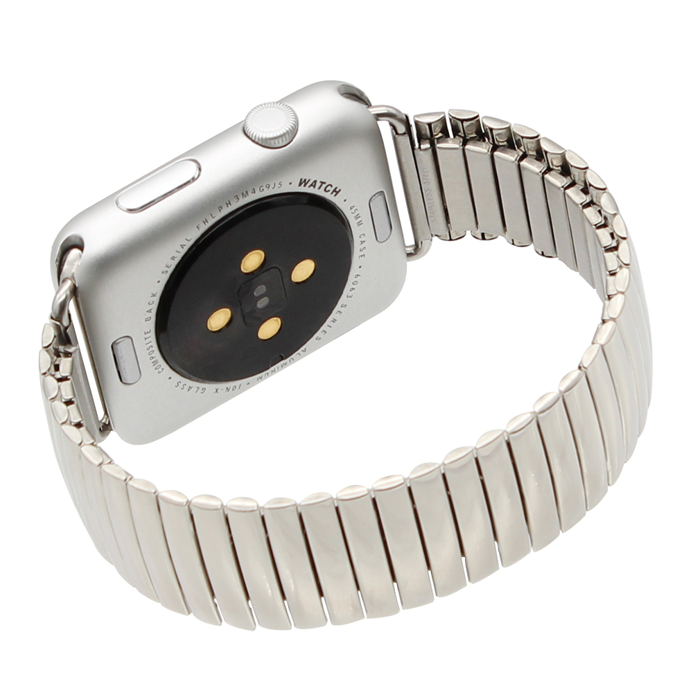 22mm 24mm Еластична Watchband за 38mm 42mm Apple iWatch Види Нараквица од Нерѓосувачки Челик Бенд Рака со Линк Конектор