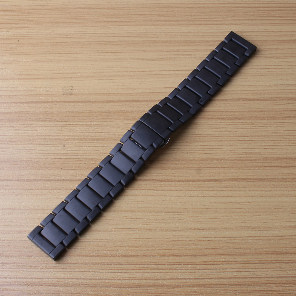 Замена на висок квалитет на Watchband Керамички Црна Мат полиран Види рака хривнија 22mm веќе за мажи стегачи за рака