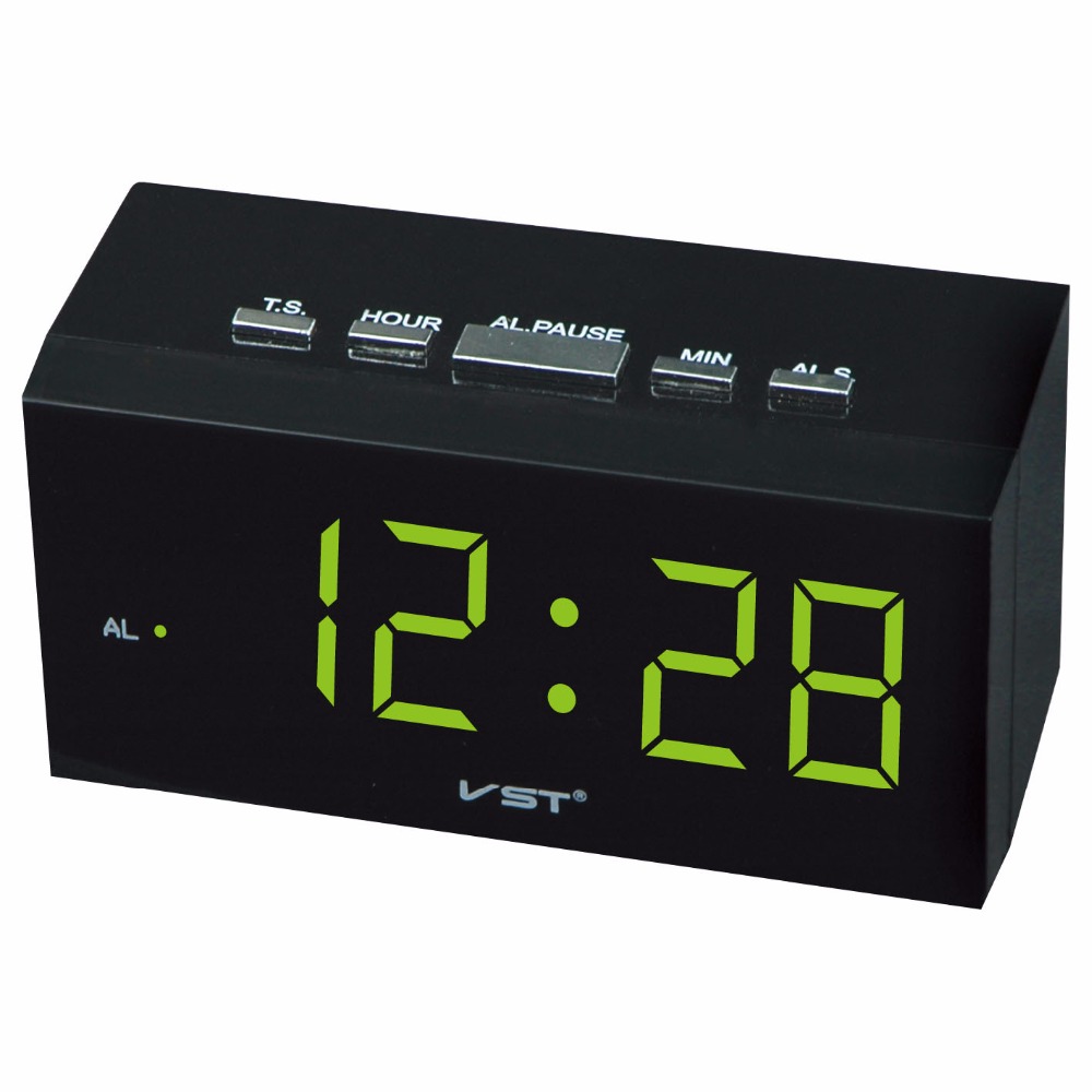 НОВО ! Дигитални табела аларм Еу plug моќ led Светлечки часовник дома биро дигитален led часовник со аларм и големи броеви прозрачна