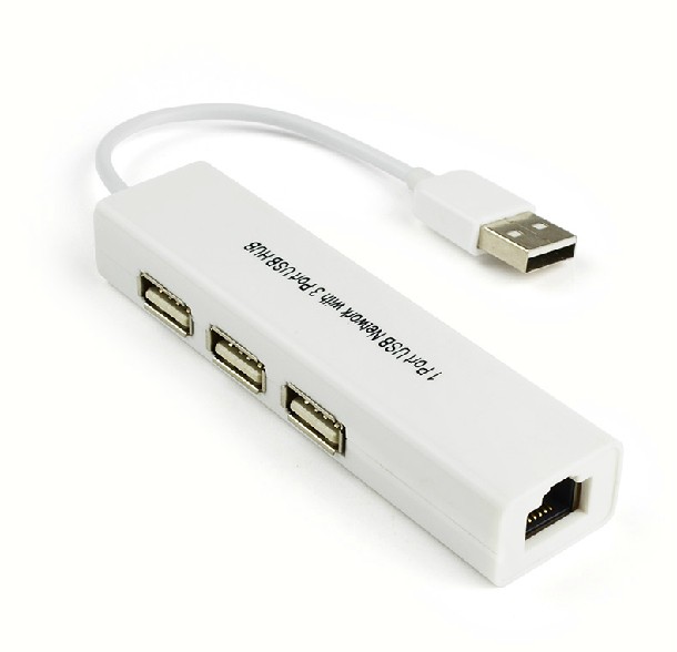 Бесплатен Превозот USB на RJ45 Lan Картичка Ethernet Мрежен Адаптер Кабел 3 Портен Хаб 2 во 1 Win7 8 XP