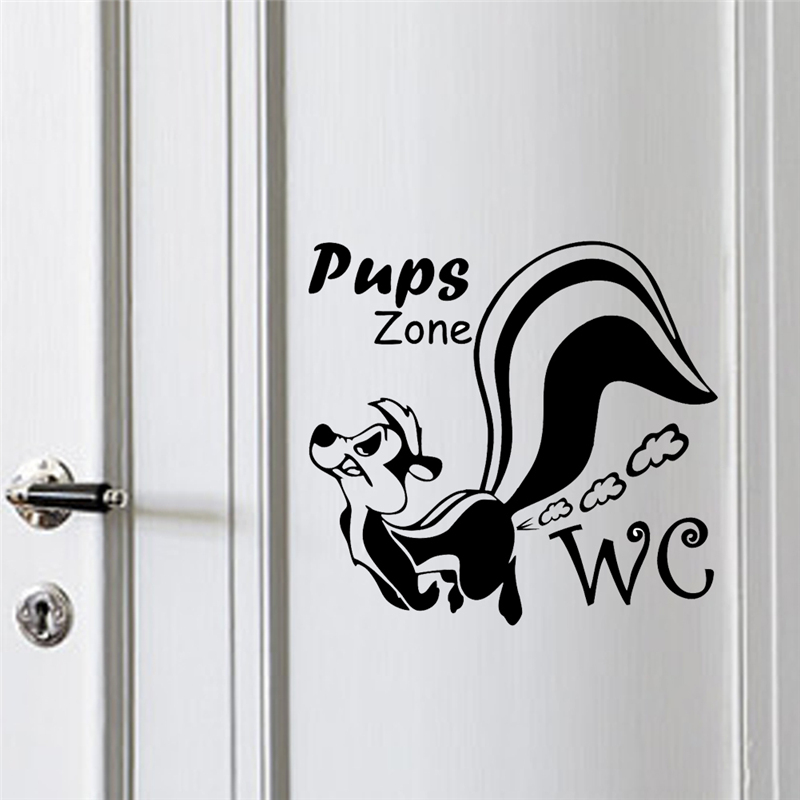 кученца зона ѕид налепници тоалет WC соби украси 362. diy винил дома decals цртан филм животинско mural уметност постери