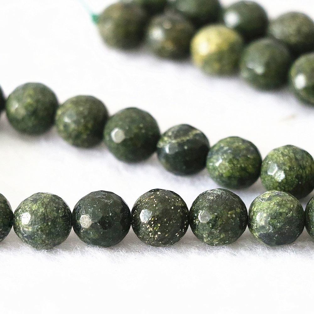 Природни темно зелена ново камен 10мм мода фацетирани круг classcial лабава монистра diy накит одлуки 15B1095