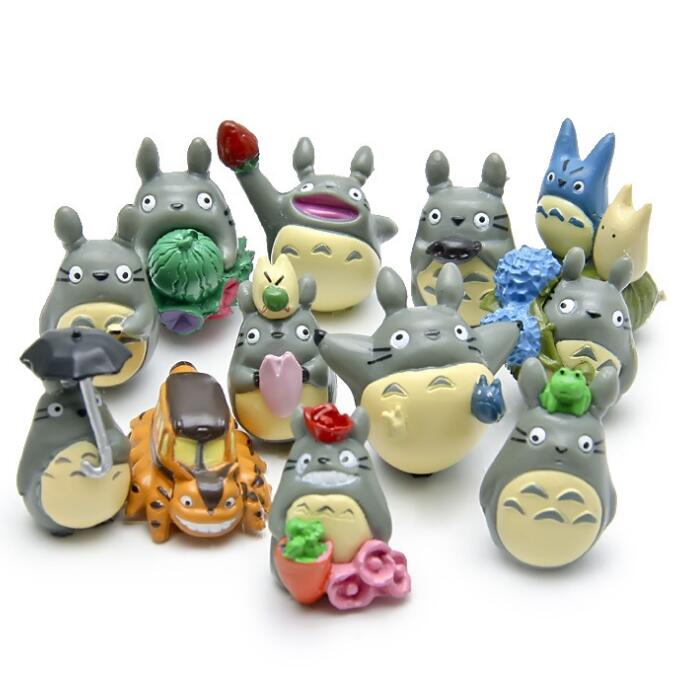 12pcs/многу Симпатична Јапонски Аниме Мојот Сосед Totoro Слика Подароци Кукла Смола Минијатурни Фигурини Играчки ПВЦ Градинарство Decoraiton