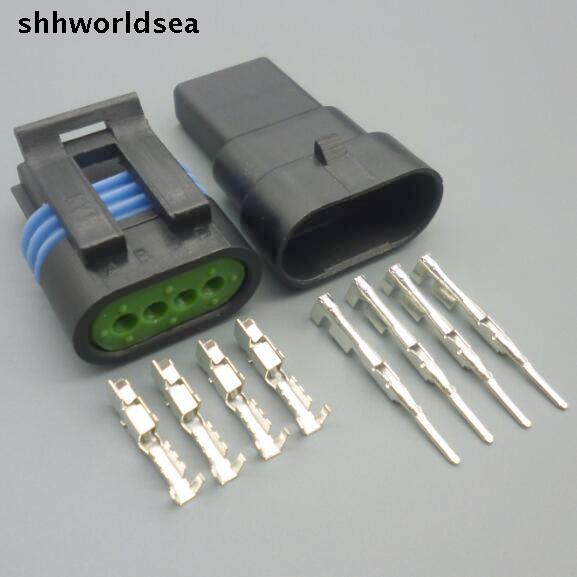 shhworldsea 5/30/100sets 1.5 mm 4p 4way комплет авто жица машки женски конектор доза Притисок Сензор 12162190