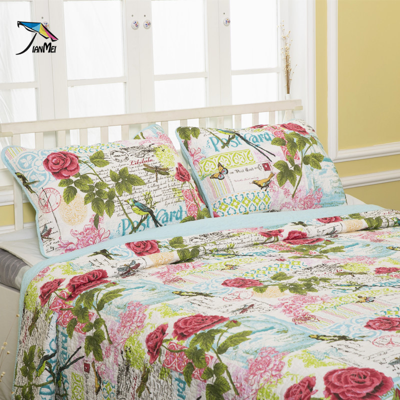 1* bedspread 2 *pillowcases едноставен стил Ватенка Поставите Кралицата Quilted Bedspreads