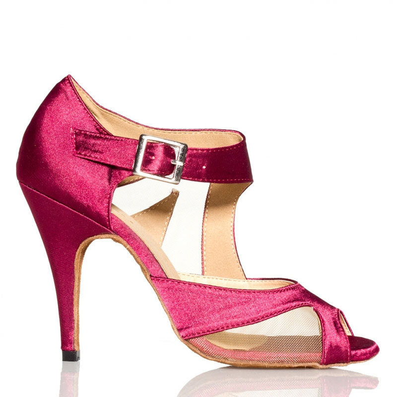 новиот бренд девојки жените ballroom танго фудбалскиот латино танц чевли Пурпурна сатен мрежа фудбалскиот чевли за дами ballroom чевли XC-6320