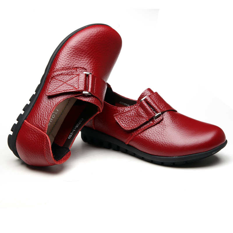 TIMETANG Кожа средовечни жени, самохрани чевли мајка мода мека кожа чевли удобни кожни вратоврска дами рамни чевли C208