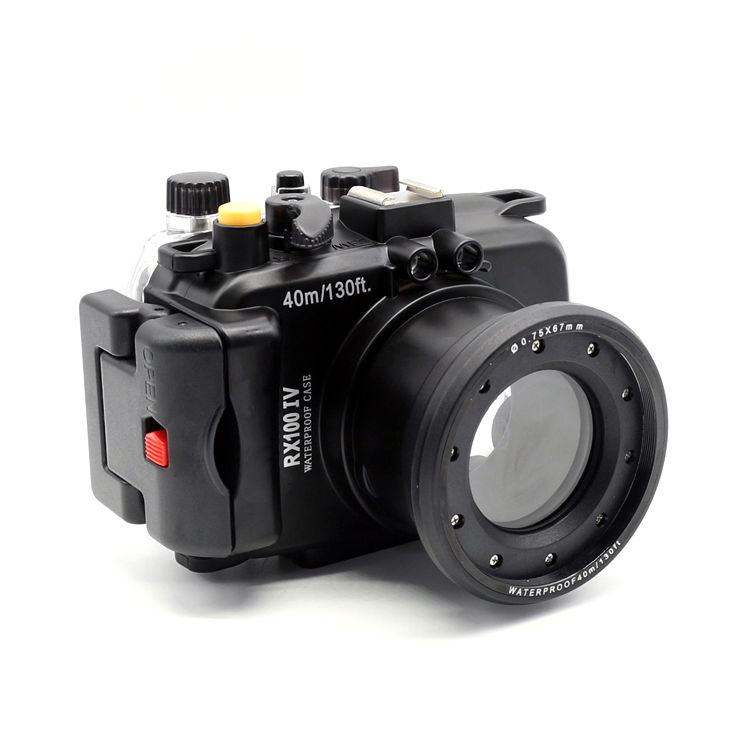 За Sony DSC RX100 IV 40m/130ft Meikon Подводна Камера Домување + Црвено Подводни Филтер (мокра 67mm) +Алуминиумски Нуркање