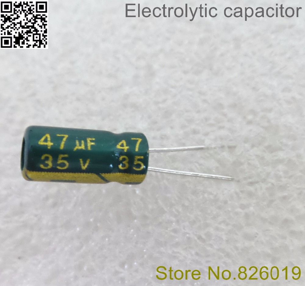 100pcs/многу 35V 47UF 5*11MM висока фреквенција ниска отпорност алуминиум electrolytic capacitor 47uf 35v