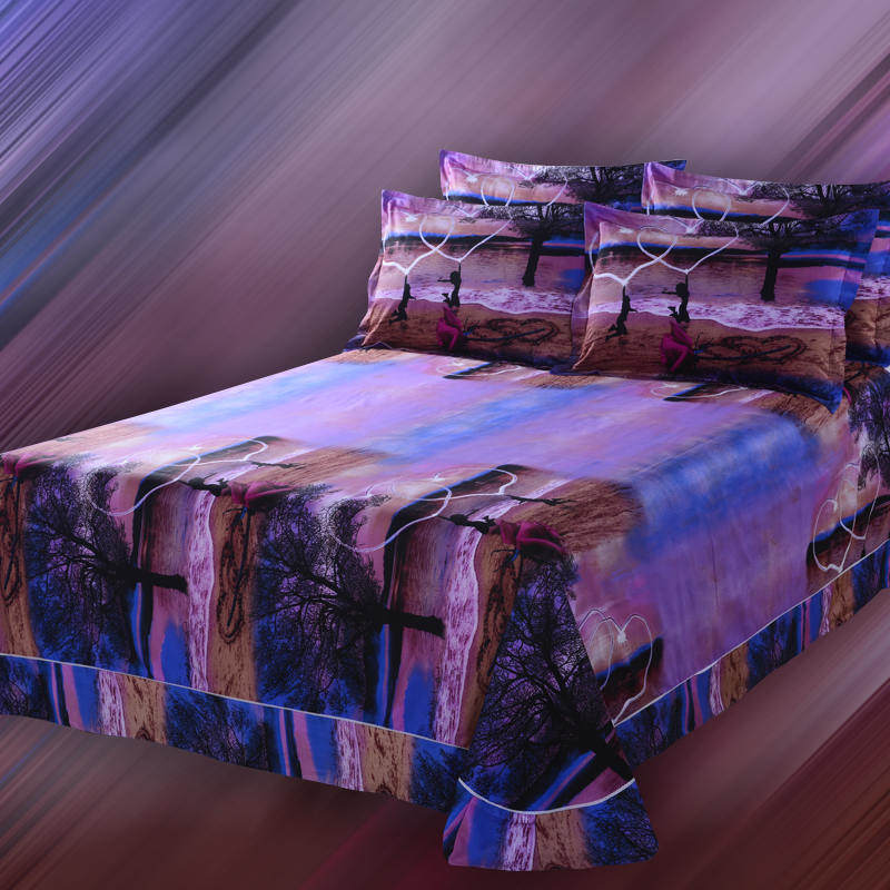 Романтичен Љубовник Плажа 3D Испечатени постелнина Поставува Coverlets Памук Кревет Прекривки ги Опфаќа Девојки Спална