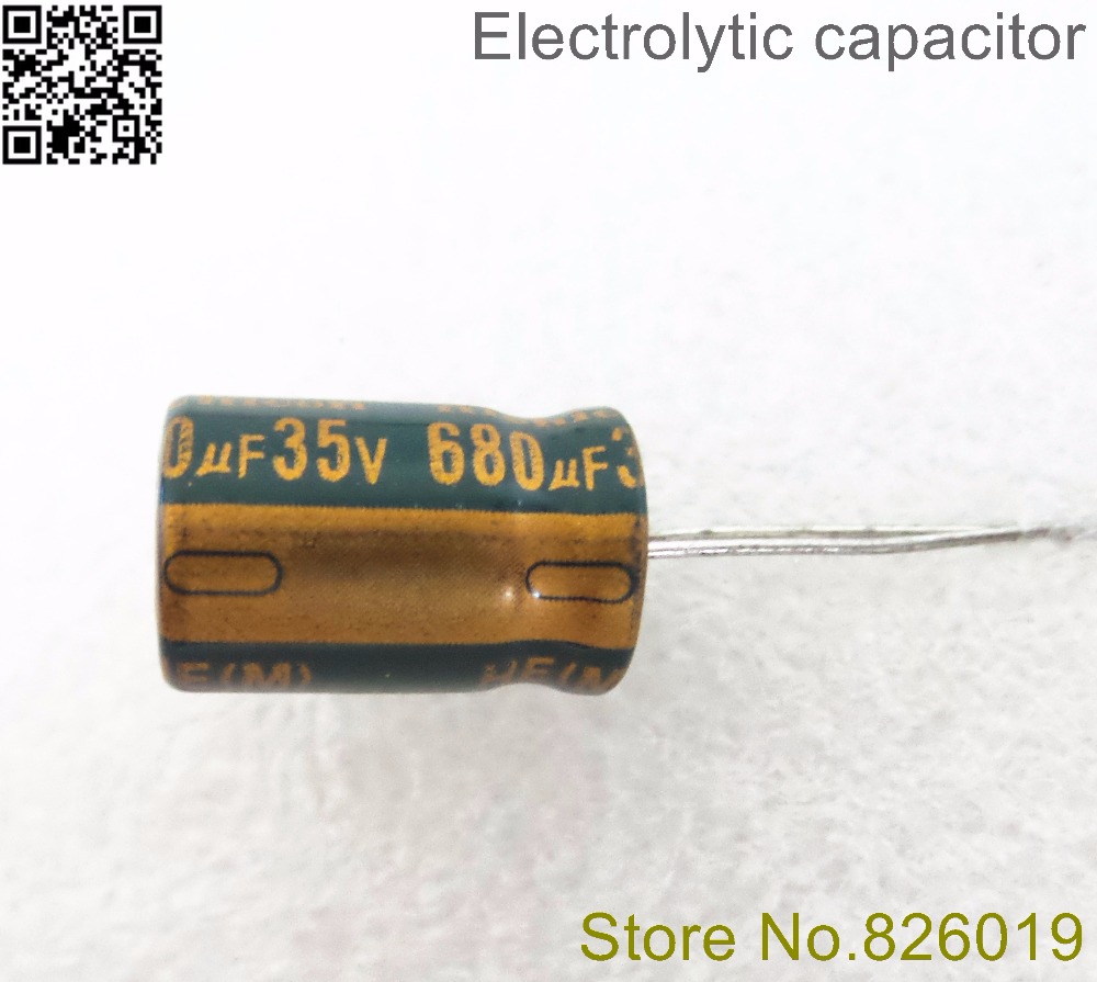 30pcs 35V 680UF 10*15 висока фреквенција ниска отпорност алуминиум electrolytic capacitor 680uf 35v
