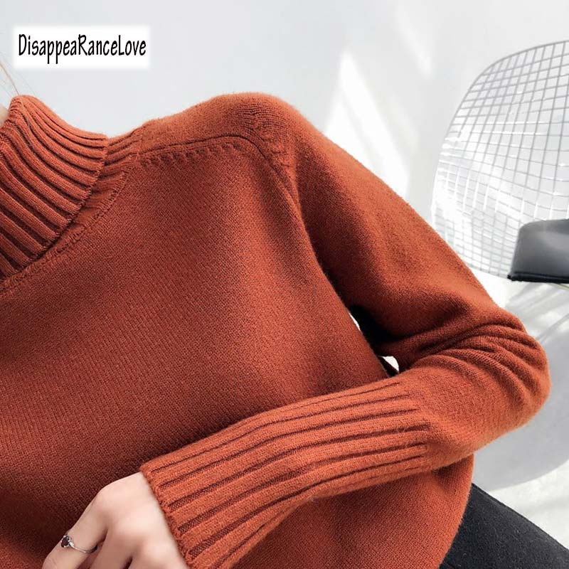 Светилки drl Лабава Кашмир Turtleneck Џемпер Долго Pullover Femme Падне 2017 Мода корејски Сите Натпревар на Дното Дебели