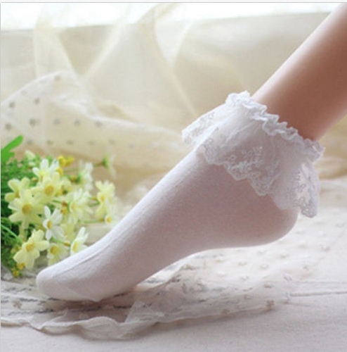 5 Бои Гроздобер Чипка Девојки Sock Цевка Кавга Набори Танцување Глуждот Чорапи Модни Дами Принцеза Девојка Подарок 8021