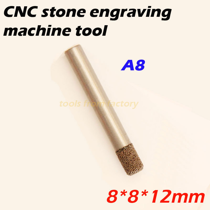 8*8*12mm рутер дијамант камен резба алатка камен гравирање машина машина сечење на камен битови A8