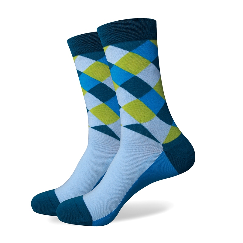 Натпревар-Up Дијамант шема човек чорапи памук бренд чорапи