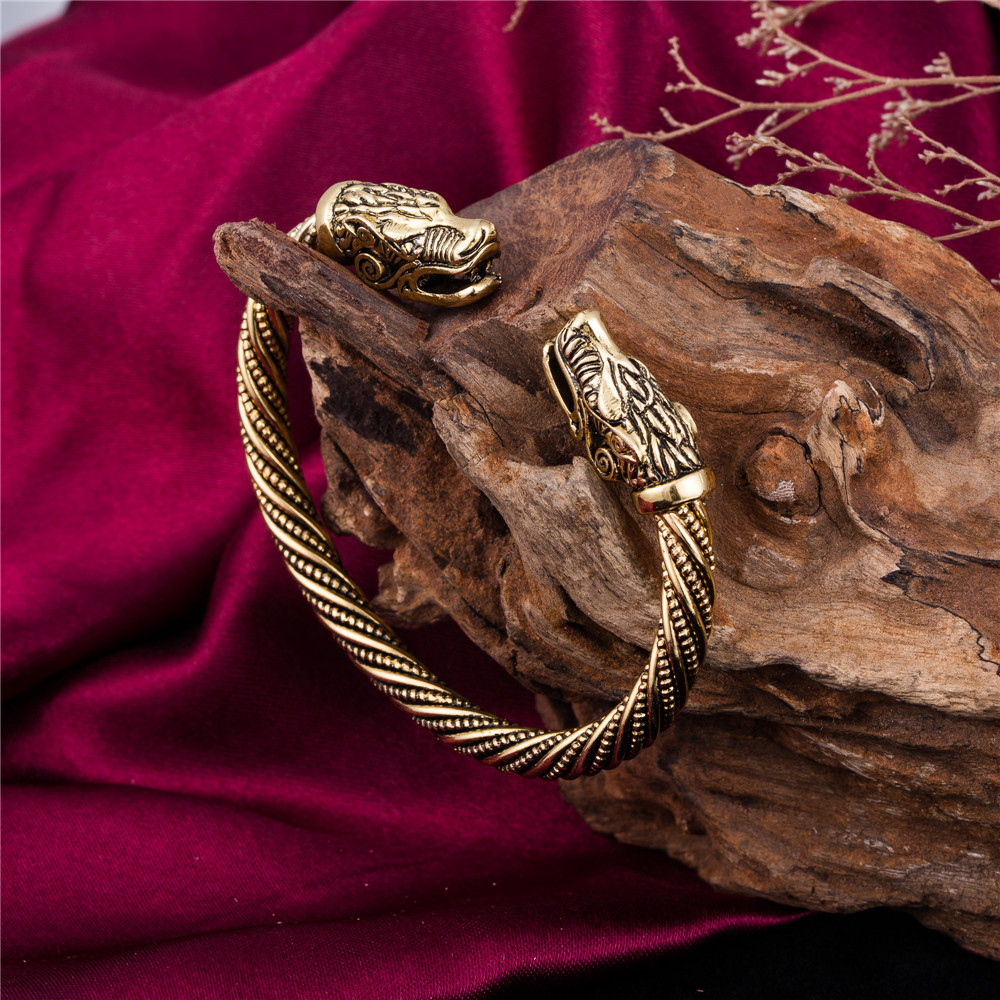Мојата Форма Викинг Волкот Хривнија Индискиот Накит Цинк Легура Мажите Wristband Ткаенината Нараквици за Жените Накит, Модни Додатоци