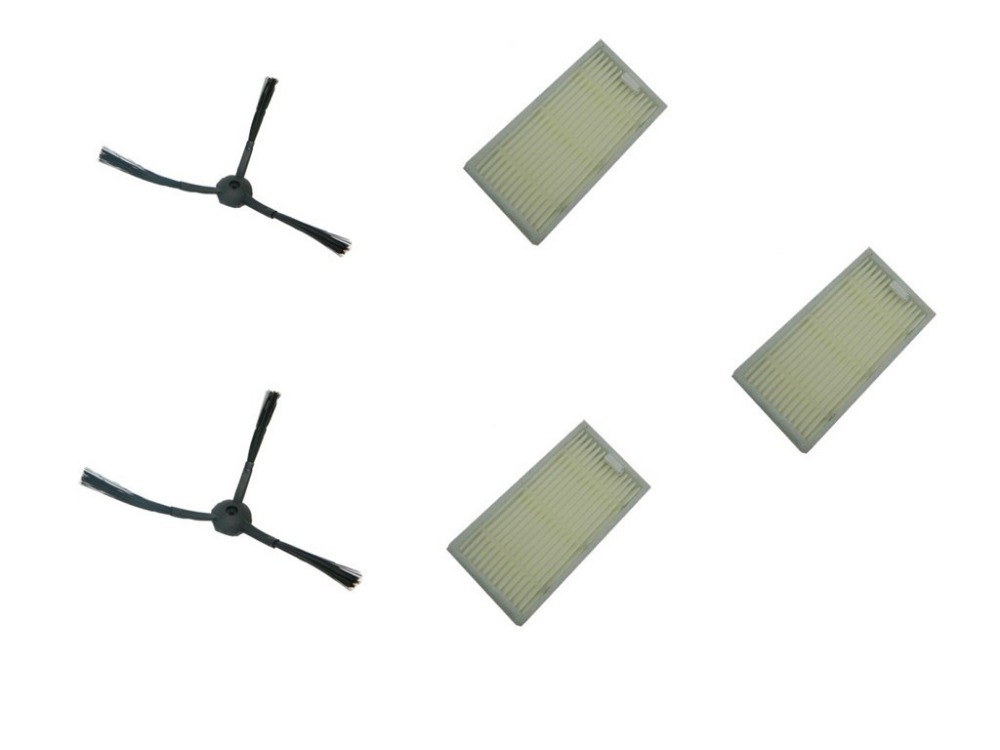 страна четки X 2 парчиња (1set)+ hepa Филтер X3pcs за ECOVACS панда X500 X600 CR120